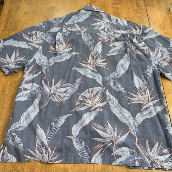 VTG Hawaiian Shirt Mens Size XXL Blue Floral 100% Silk Tropical Beach Vacay Dad - Picture 7 of 7